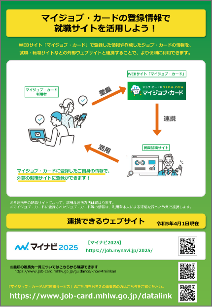 マイジョブ・カードの登録情報で就職サイトを活用しよう!