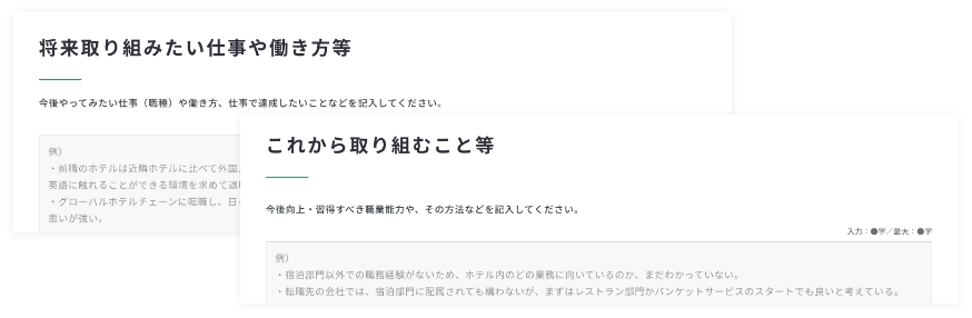 キャリア・プランシート（様式１−２）イメージ